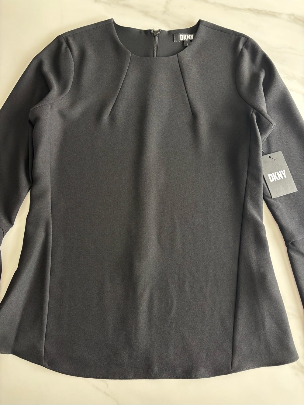 DKNY Black Crew Neck Shift Blouse size XS - Picture 2 of 8